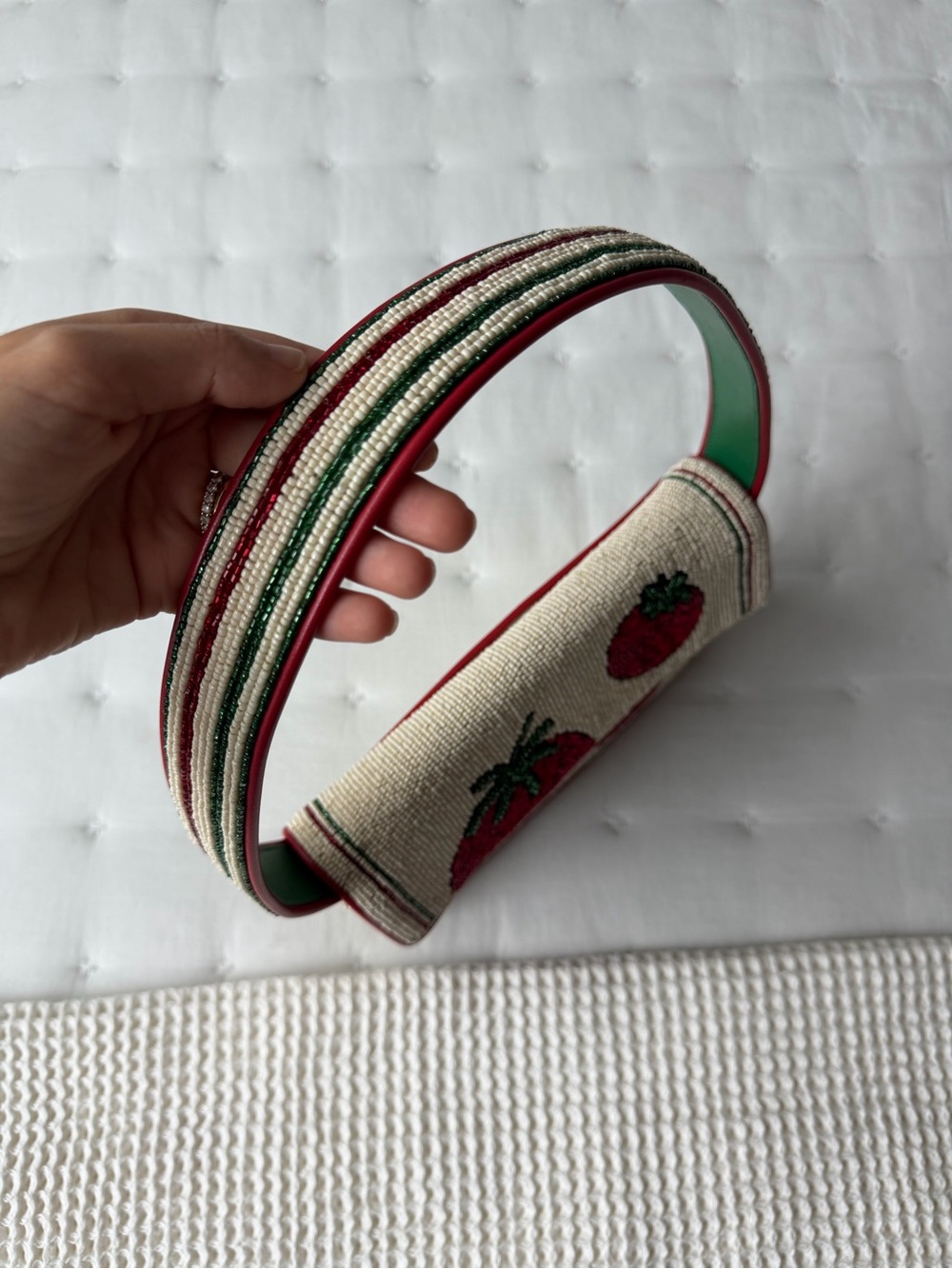 Staud Tommy Beaded Bag in Tomato - Picture 9 of 12
